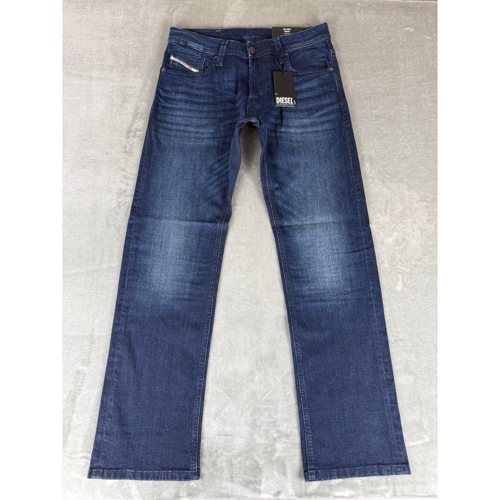 Diesel Larkee Straight Leg Jeans Mens 32x32 Dark Blue Denim Button Fly $195 NWT